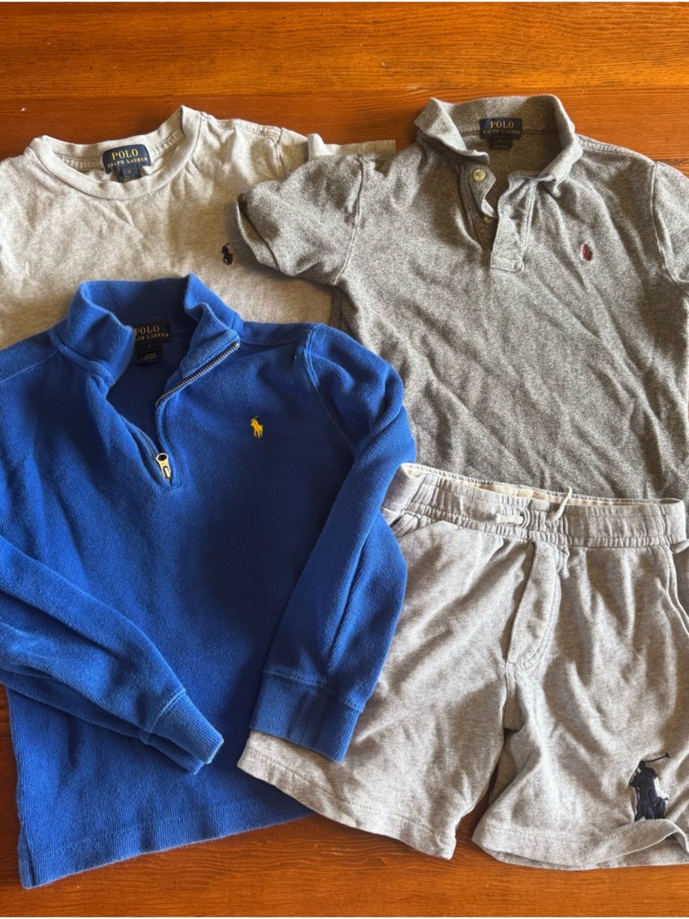 Polo by Ralph Lauren Kids Royal Blue Quarter-Zip Pullover with Gray Mix Tops